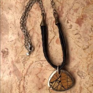 Silpada inlaid bamboo/sterling necklace